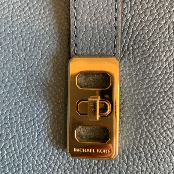 Michael Kors Pale Blue Gold Studded Tote - Picture 2 of 5